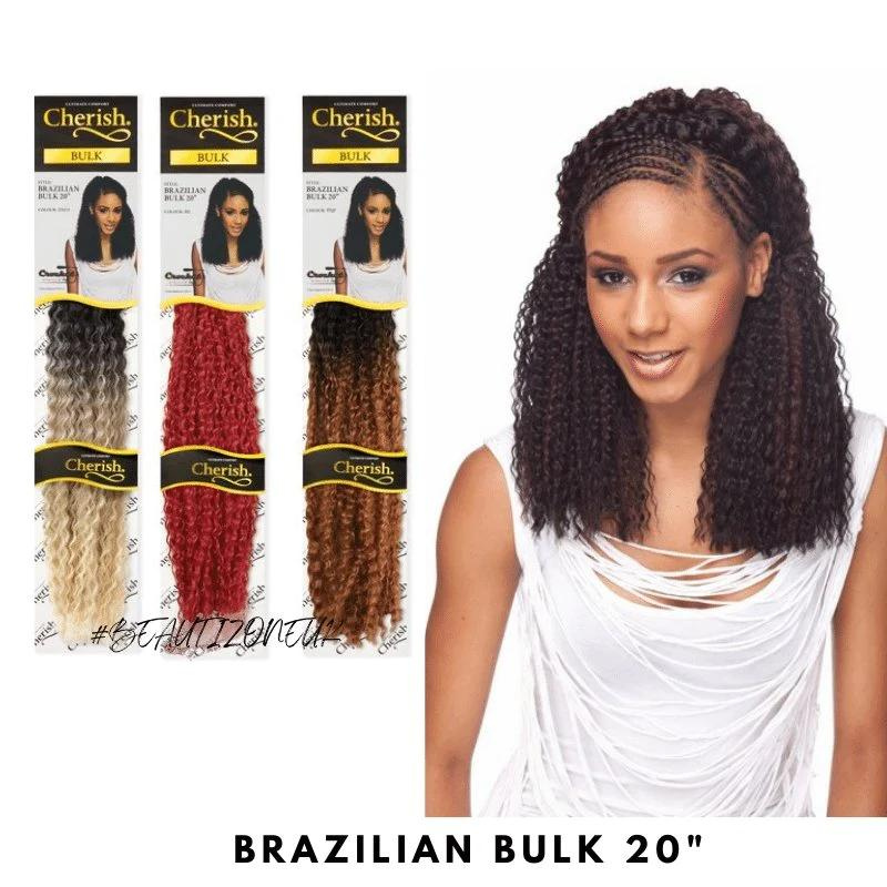 Cherish Brazilian Hair Bulk 20 Crochet Hair Braids Bulk All Colors Vibrant Crown