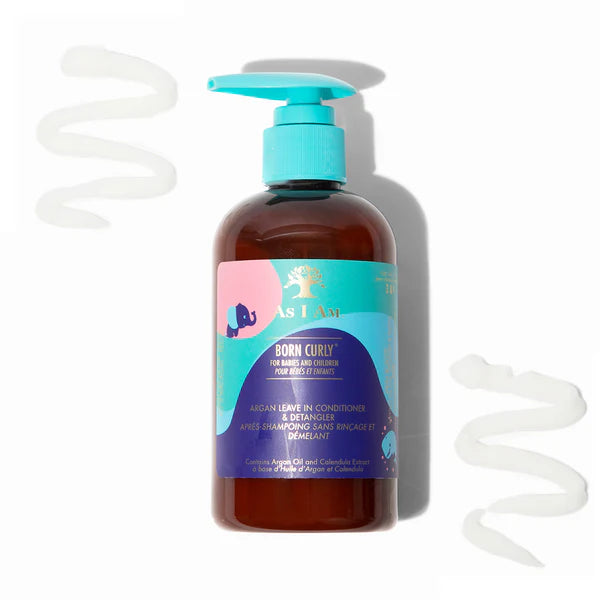 As I Am Born Curly argan Conditioner Leave-in & Detangler 240ml/8oz (kids), cream, (Pack of 1)