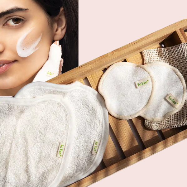 Full Body Glow Kit ( CS Beauty Exfoliating Glove, Derma V10 Mask (Aloe or Collagen), SO Eco Cleansing Kit, Cotton Pads)