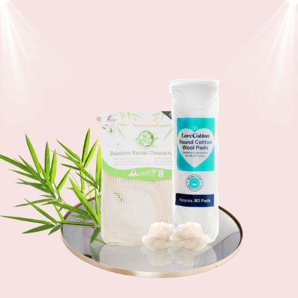 Pamper & Glow Set (Derma V10 Aloe Vera Mask, Derma V10 Collagen Mask, SO Eco Facial Cleansing Kit, Cotton Pads)