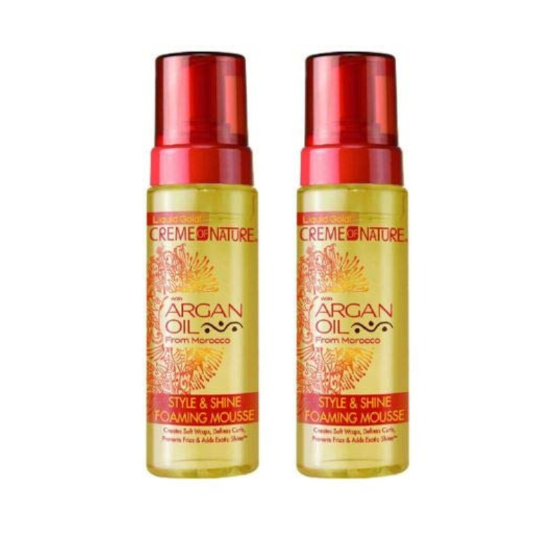 Creme of Nature with Argan Oil from Morocco Style and Shine Foaming Mousse 7 fl Oz / 207ml (Pack of 2)