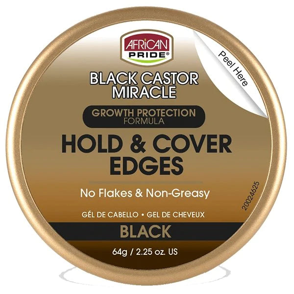 African Pride Black Castor Miracle Hold & Cover Edge 