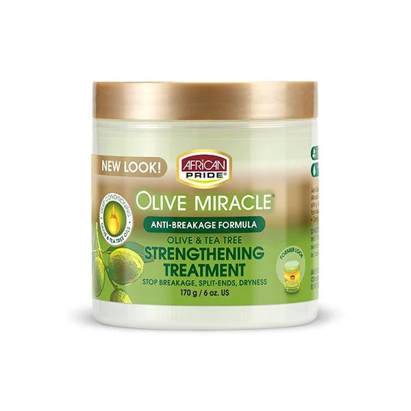 African Pride Olive Miracle Anti-Breakage Strengthening Treatment Front Afro Hair Haircare