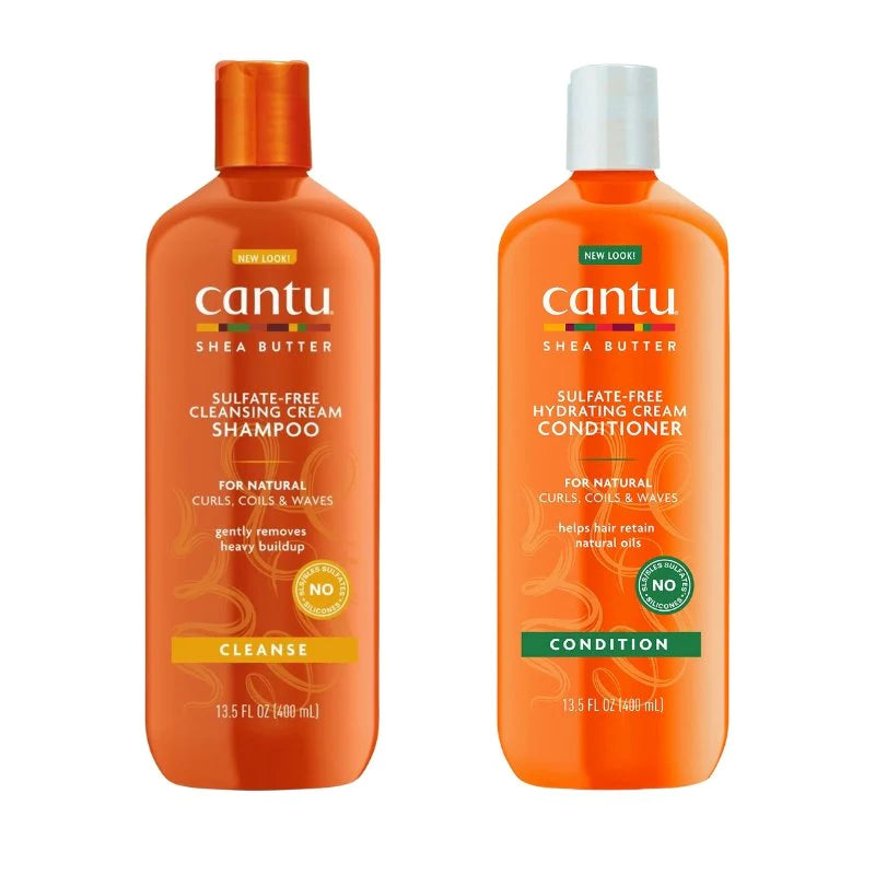 Cantu Shea Butter Shampoo & Conditioner Combo Pack Front Afro Hair Haircare