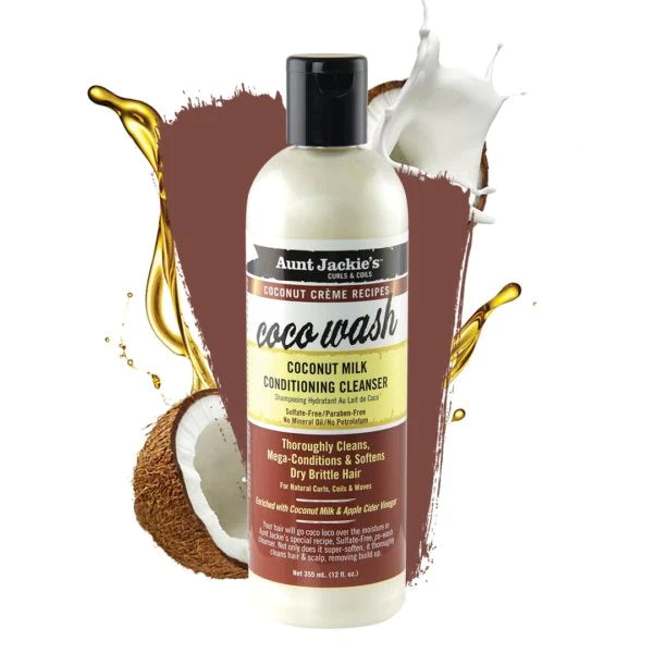 Aunt Jackie's Coconut Creme Recipes Coco Wash Milk Cleanser  Front Afro Hair Haircare