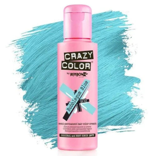 Crazy Color Semi-Permanent Hair Color Cream: Bubblegum Blue Front Afro Hair Haircare