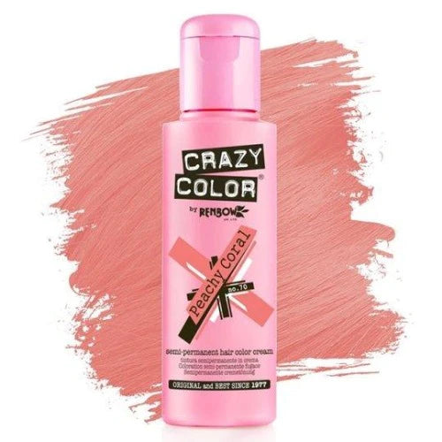 Crazy Color Semi-Permanent Hair Color Cream: Peachy Coral Front Afro Hair Haircare