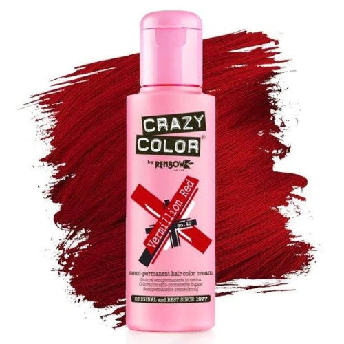 Crazy Color Semi-Permanent Hair Color Cream: Vermillion Red Front Afro Hair Haircare