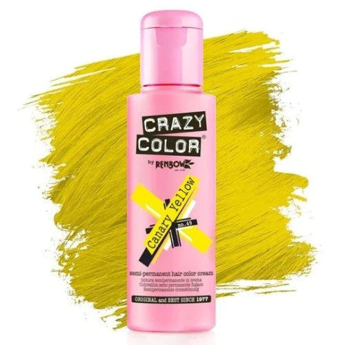 Crazy Color Semi-Permanent Hair Color Cream: Canary Yellow Front Afro Hair Haircare