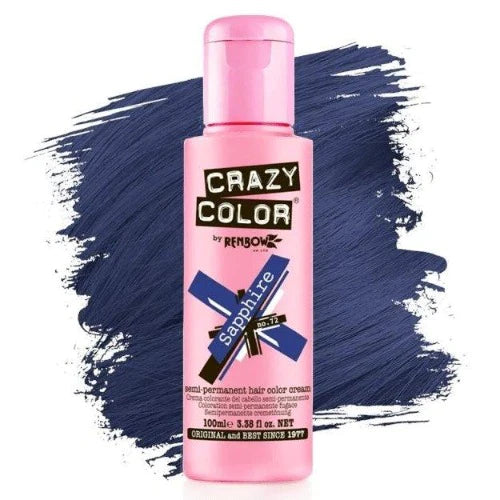 Crazy Color Semi-Permanent Hair Color Cream: Sapphire Front Afro Hair Haircare 
