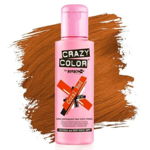 Crazy Color Semi-Permanent Hair Color Cream: Coral Red Front Afro Hair Haircare