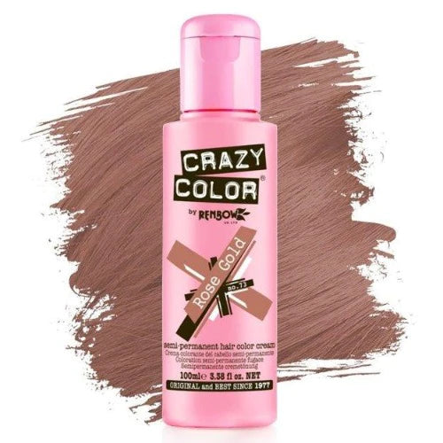 Crazy Color Semi-Permanent Hair Color Cream: Rose Gold Front Afro Hair Haircare