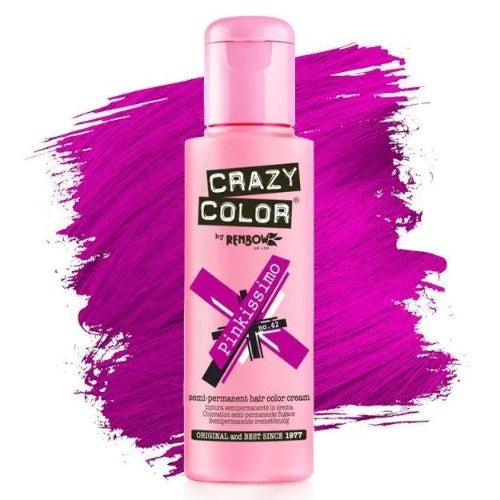Crazy Color Semi-Permanent Hair Color Cream: Pinkissimo Front Afro Hair Haircare