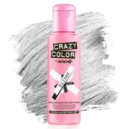 Crazy Color Semi-Permanent Hair Color Cream: Silver Front Afro Hair Haircare