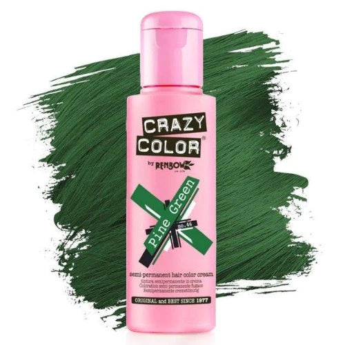 Crazy Color Semi-Permanent Hair Color Cream: Pine Green Front Afro Hair Haircare