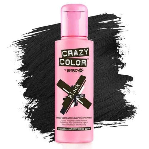Crazy Color Semi-Permanent Hair Color Cream: Black Front Afro Hair Haircare