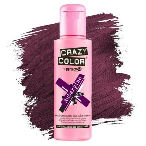 Crazy Color Semi-Permanent Hair Color Cream: Aubergine Front Afro Hair Haircare