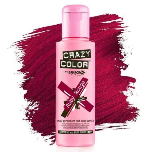 Crazy Color Semi-Permanent Hair Color Cream: Ruby Rouge Front Afro Hair Haircare