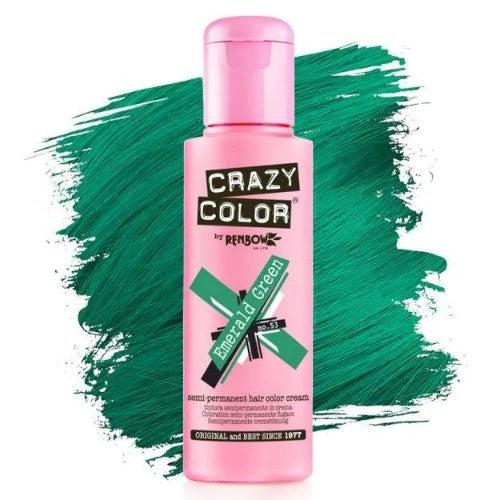 Crazy Color Semi-Permanent Hair Color Cream: Emerald Green  Front Afro Hair Haircare
