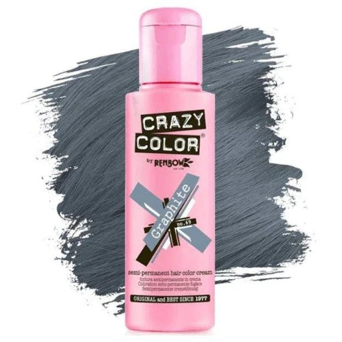 Crazy Color Semi-Permanent Hair Color Cream: Graphite Front Afro Hair Haircare