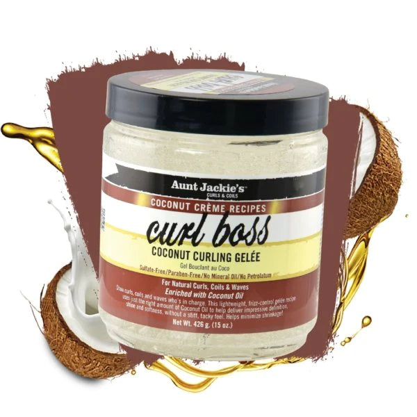 Aunt Jackie’s Curl Boss Coconut Curling Gelée Front Afro Hair Haircare