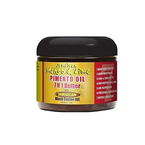 Jamaican Mango & Lime Jamaican Black Castor Oil Pimento Oil 7 in 1 Butter Front Afro Hair Haircare