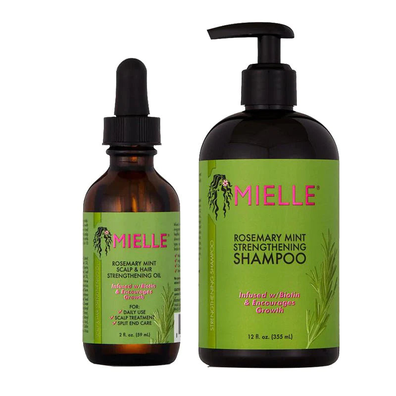 Mielle Organics Strengthening Oil Strengthening Shampoo Set Front Afro Hair Haircare