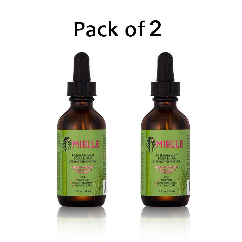 Mielle Rosemary Mint Scalp & Hair Strengthening Oil Duo PackFront Afro Hair Haircare