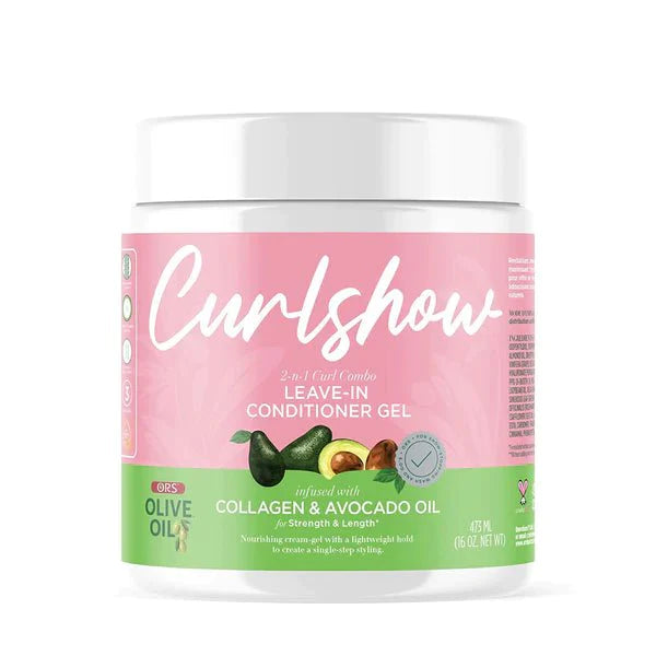 ORS Olive Oil Curlshow Leave-In Conditioner Gel with Collagen & Avocado Oil for Strength & Length 2-N-1 Curl Cambo Front Afro Hair Haircare