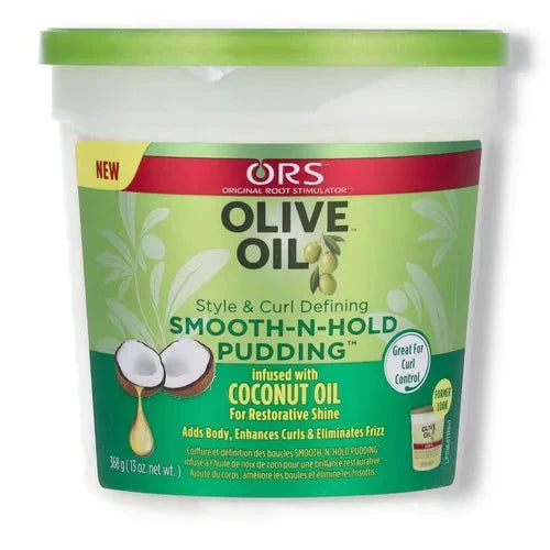 ORS Olive Oil Smooth-n-Hold Pudding Front Afro Hair Haircare