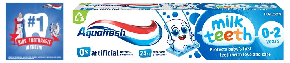 AQUAFRESH MILK TEETH 0-2 YEARS TOOTHPASTE - 50ML (12packs)