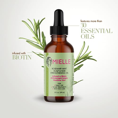 Mielle Rosemary Mint Scalp & Hair Strengthening Oil For Healthy Hair Growth, 2 oz (59ml)