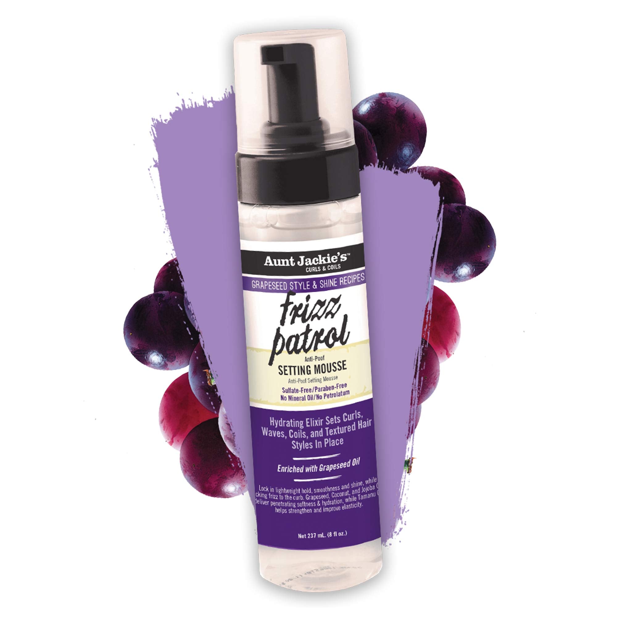 Aunt Jackie's Grapeseed Frizz Patrol Setting Mousse 8.5oz