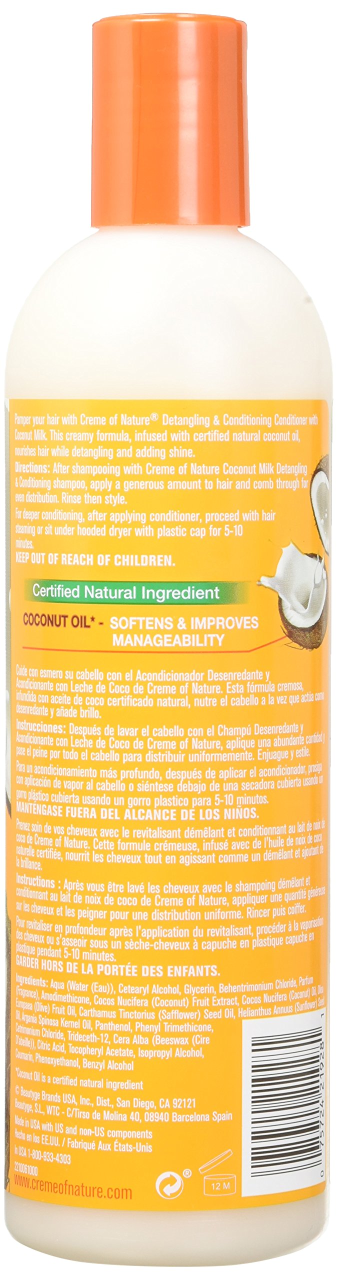 CrÃ¨me Of Nature Coconut Milk Conditioner, 12 oz, White, 355 ml