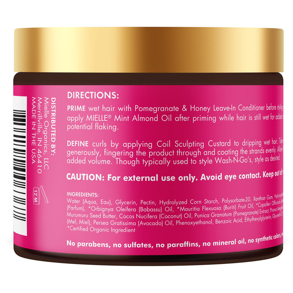 Mielle Organics Pomegranate & Honey Coil Sculpting Custard, Curly Type 4 Hair Back Afro Hair Haircare